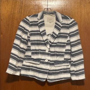 LOFT striped linen jacket